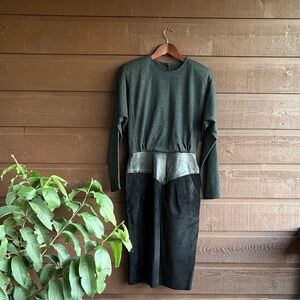 Vintage Kay Unger Dark Green and Black Crewneck Sweater